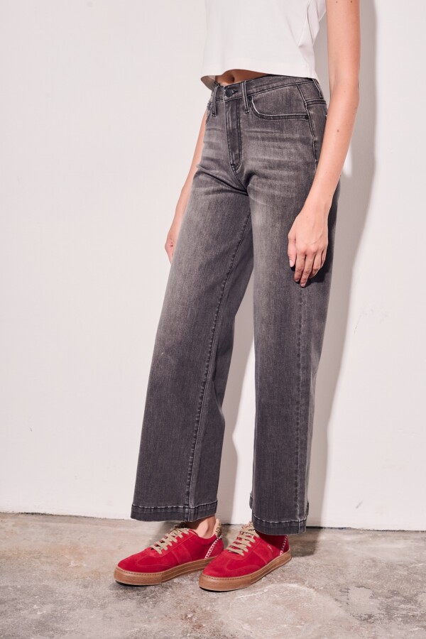 Jean Wide Denim Gris
