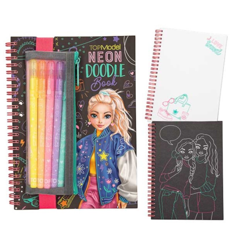 Cuaderno Neón Doodle Book Con Fibras De Colores Top Model Cuaderno Neón Doodle Book Con Fibras De Colores Top Model