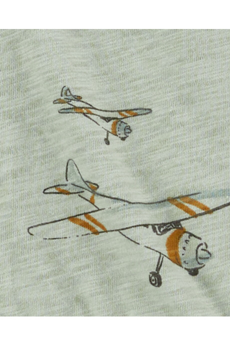 Set tres piezas de algodón, campera, pantalón y body, diseño aviones Sin color