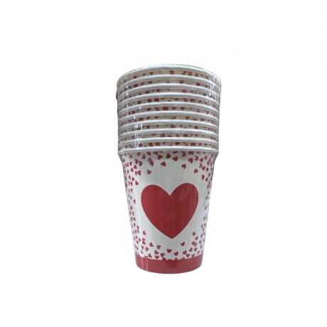 Vaso Diseño x 10 Corazones Rojos