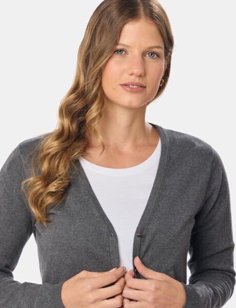 CARDIGAN CLÁSICO Gris Oscuro