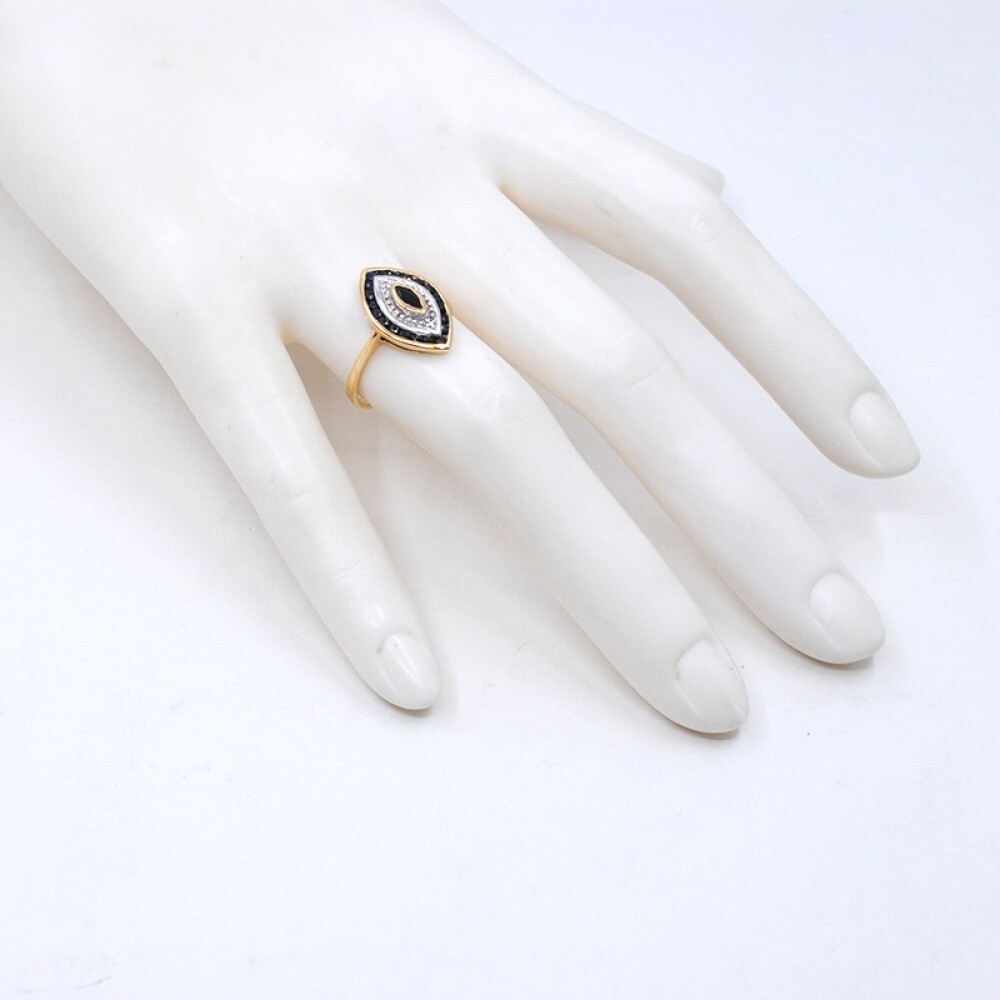 Anillo oro 18k dos tonos ,zafiros y brillantes Anillo oro 18k dos tonos ,zafiros y brillantes