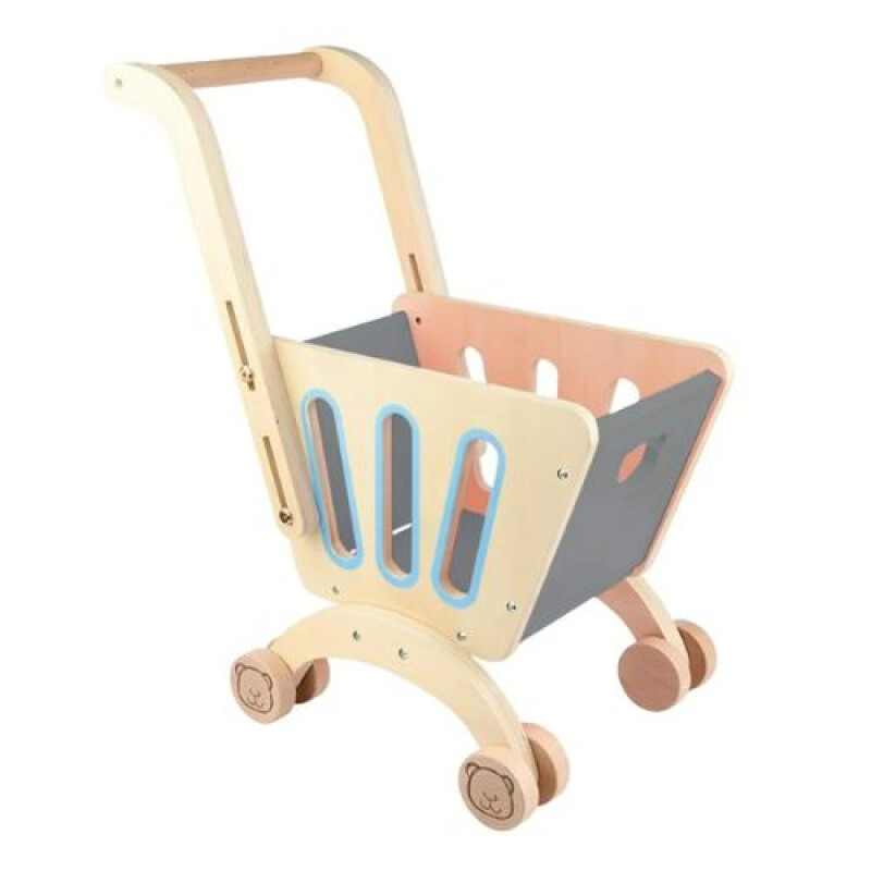 Carrito de compras super en madera Gris