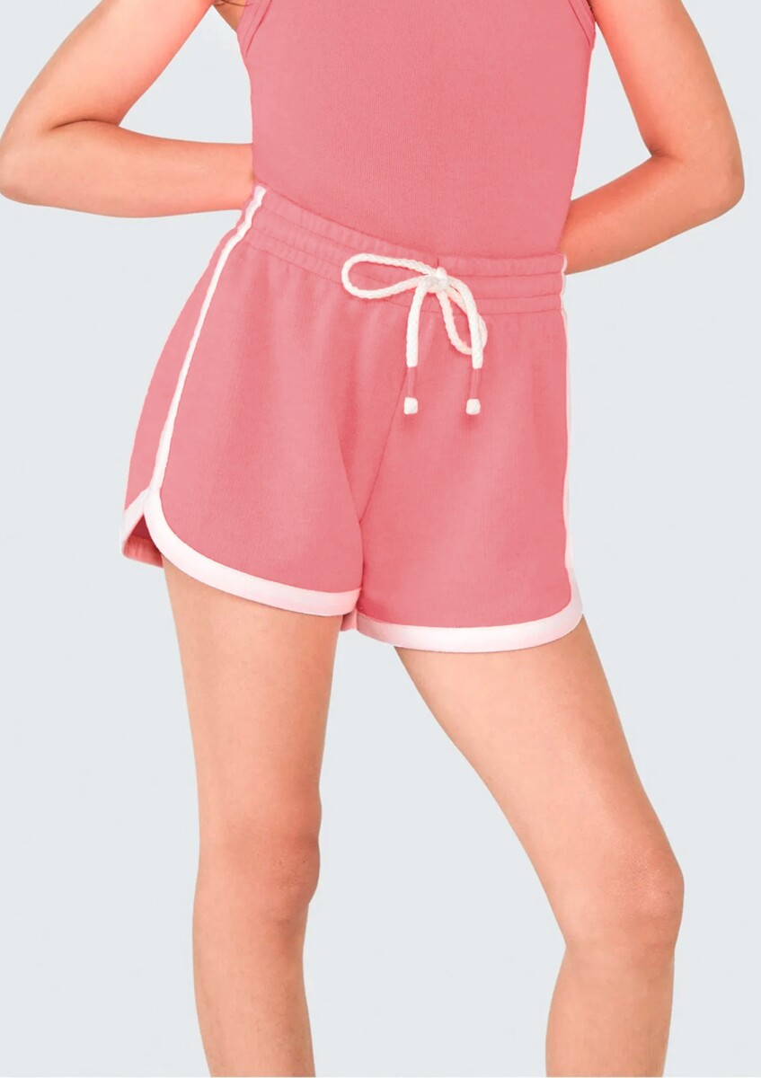 SHORT INFANTIL CON CINTURA ELASTIZADA - ROSA 