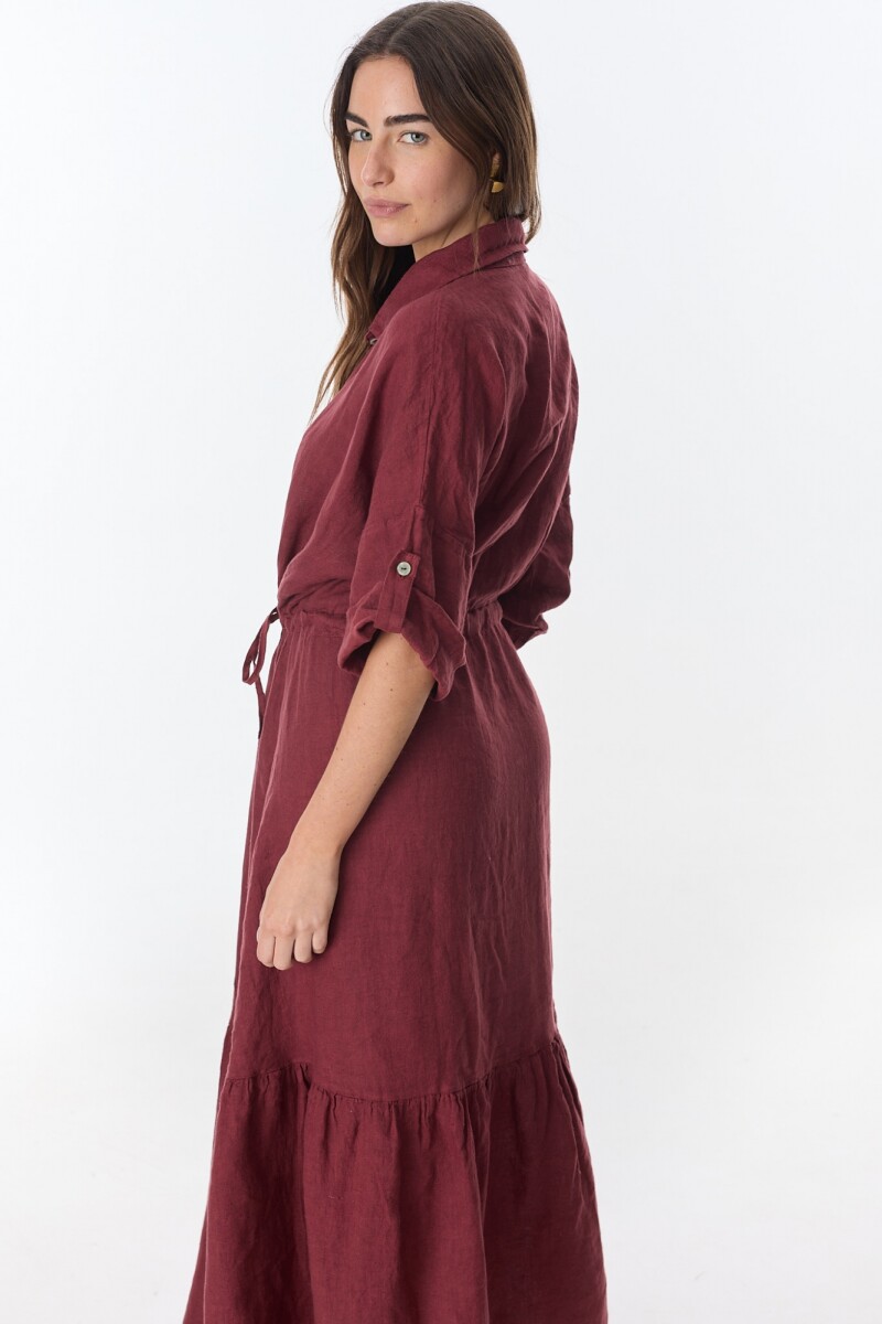 Vestido Camisero Vitta Bordeaux