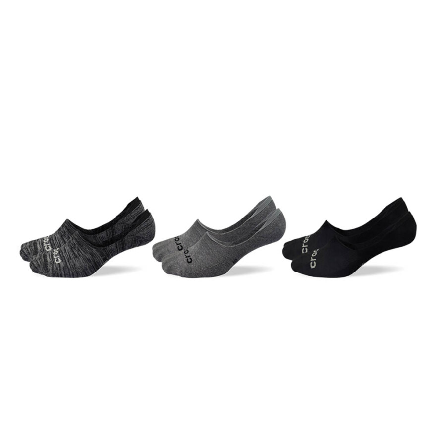 Medias Crocs Wide Mouth Hidden Liner (Random Feed) Unisex Charcoal/multi