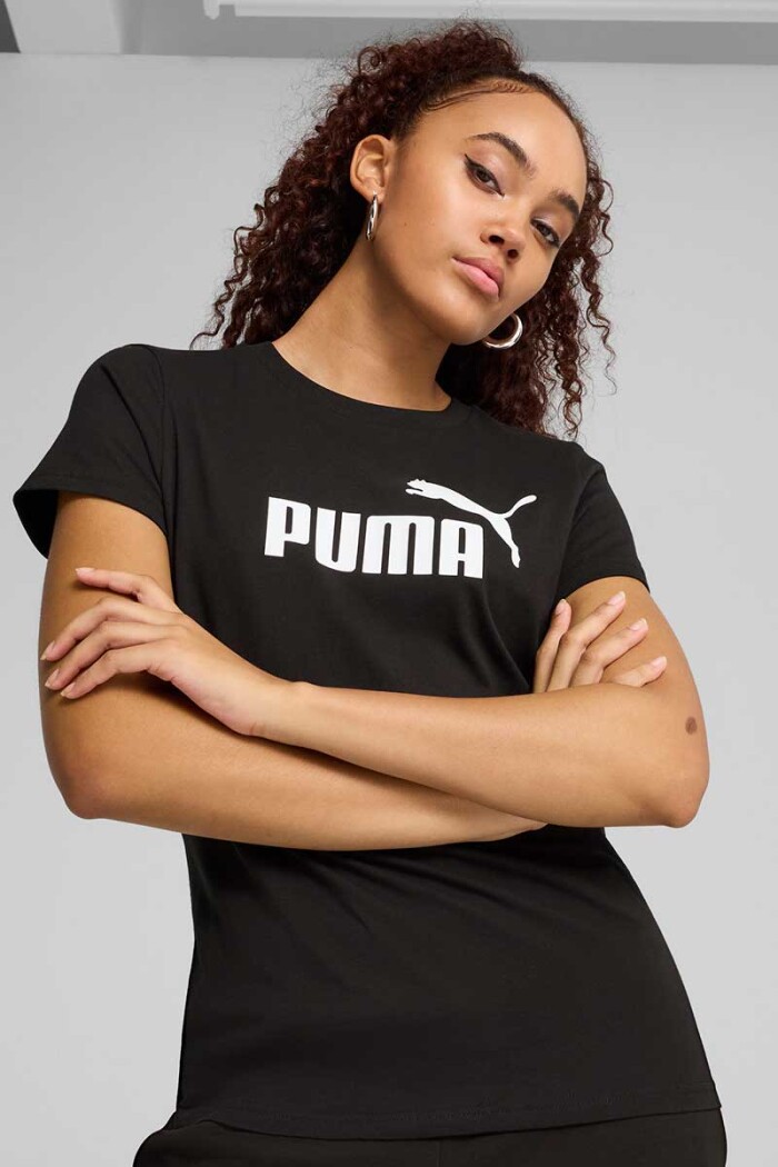 REMERA MUJER PUMA ESS NO.1 LOGO TEE Negro