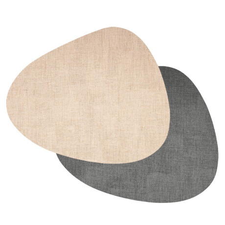 Mantel Individual Doble Cara Triangular Premium Tex en PVC Rosa/gris