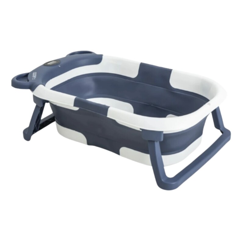Bañera Compacta Y Portátil Bebesit Con Doble Plegado y Detector Temperatura Azul