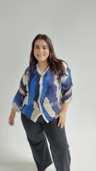 Blusa botánica Azul