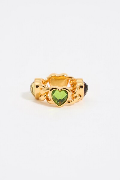 ANILLO CADENA Y CRISTALES CORA Oro