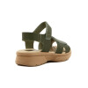 Country Sandalia Mujer Tira Ancha Con Velkro Y Pulsera Verde Militar