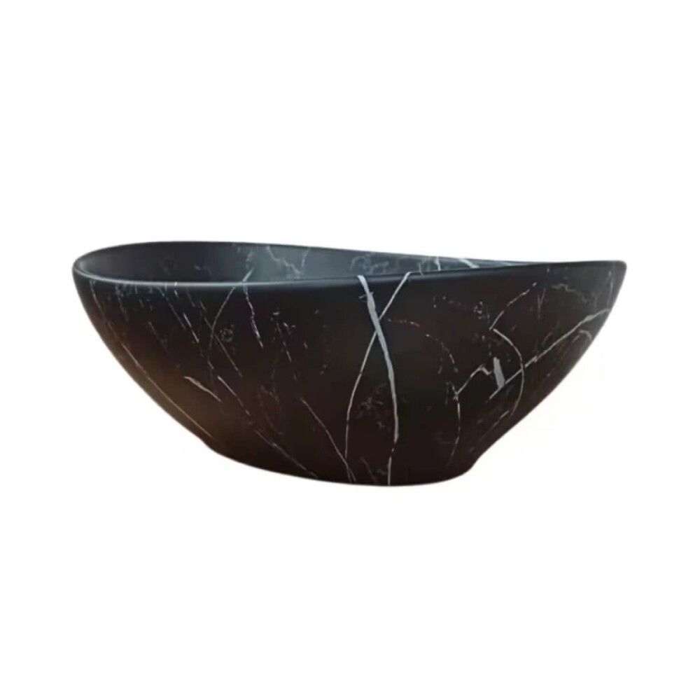 Bacha de apoyo Oval 41x35 cm negra marmolada Dmc Bacha De Apoyo Oval 41x35 Cm Negra Marmolada Dmc