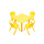 Pack Mesa Infantil Lumax Cuadrada + 4 Sillas Amarillo