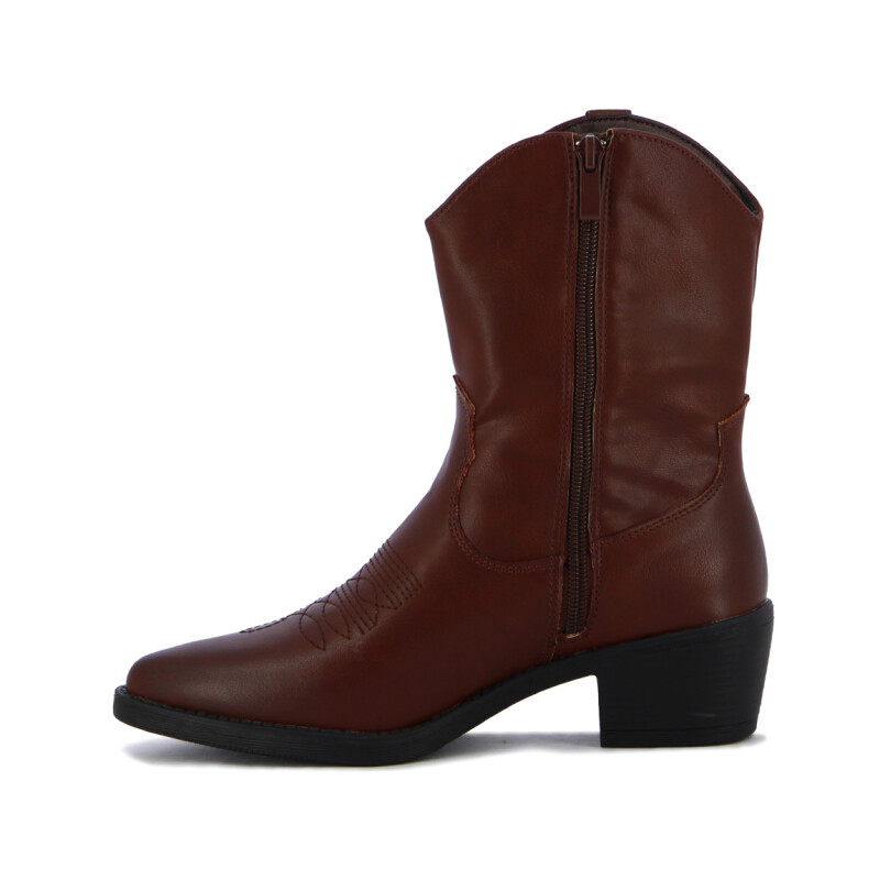 Botas Tejanas Bordadas Mujer Darkness Marron Oscuro
