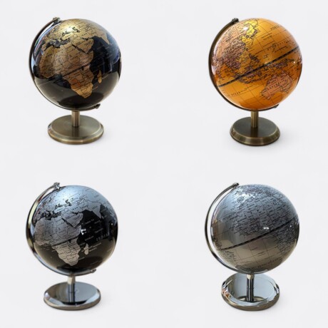 Globo Terraqueo Chico Dorado