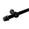Barrote cortina de metal 2 m + 2 Soportes NEGRO
