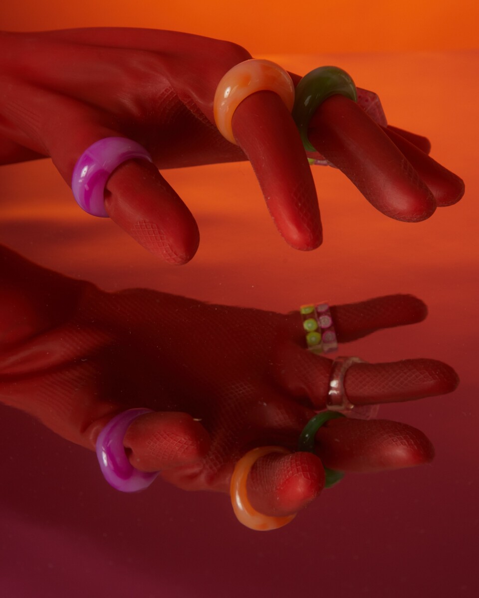 Set de tres anillos resina 23 mm - multicolor 