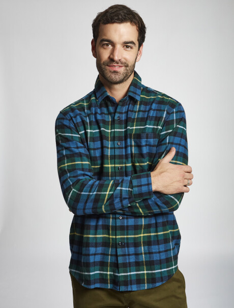 Camisa franela azul