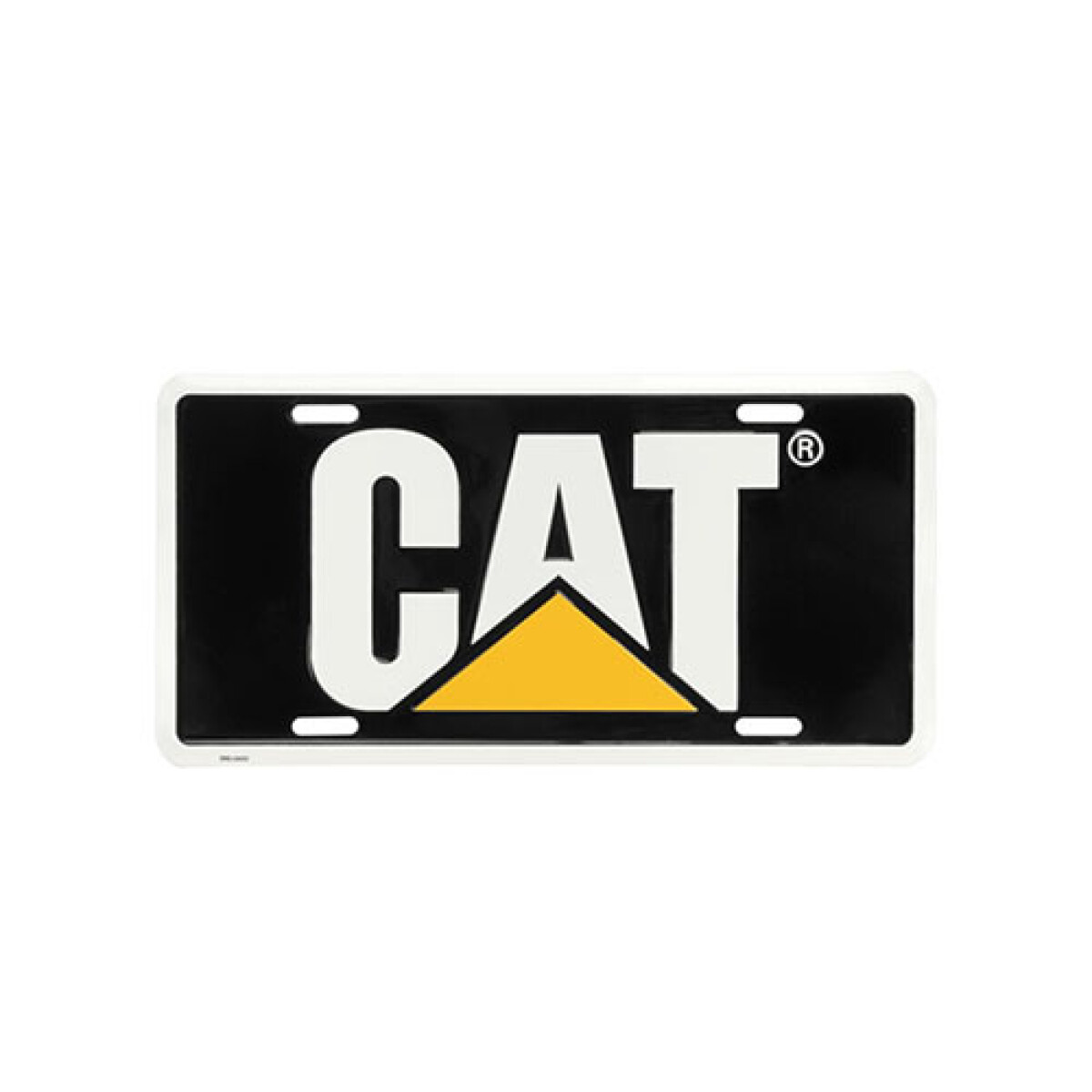 Placa Vehículo negra con logo Cat 