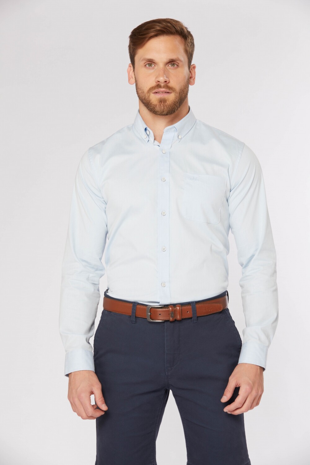 CAMISA LISA SPORT CON SPANDEX Celeste