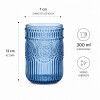Jarra Labrada 1 Litro y 6 Vasos 300 ml Set Vidrio Azul