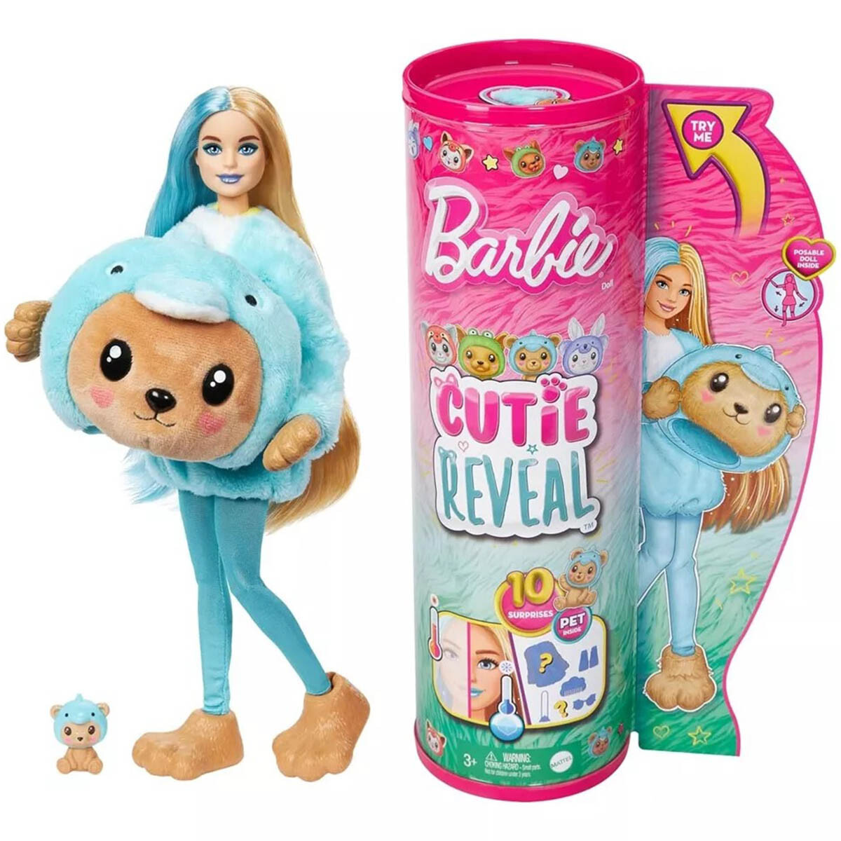 Muñeca Barbie Cutie Reveal Con Disfraz + Accesorios - Barbie Delfín 