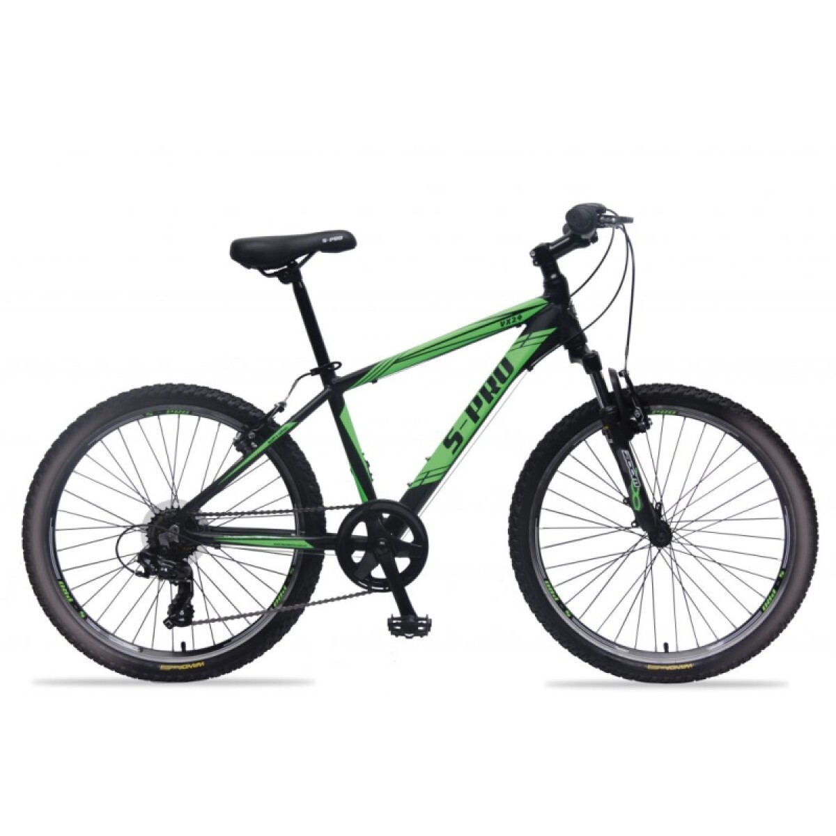 Bicicleta S-pro Mtb Vx R.24 Aluminio C/suspencion - Negro/verde 