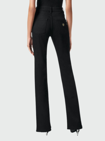 PHILIPP PLEIN - pantalones acampanados de mezclilla negros Negro