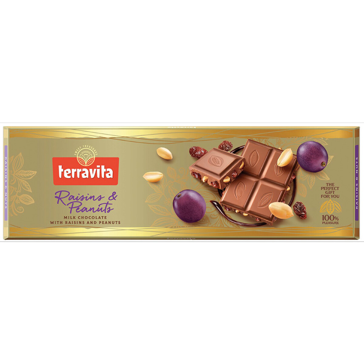 Chocolate Terravita con Leche Pasas y Maní 225 G 