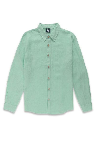 LONG SLEEVE LINEN SHIRT Mist