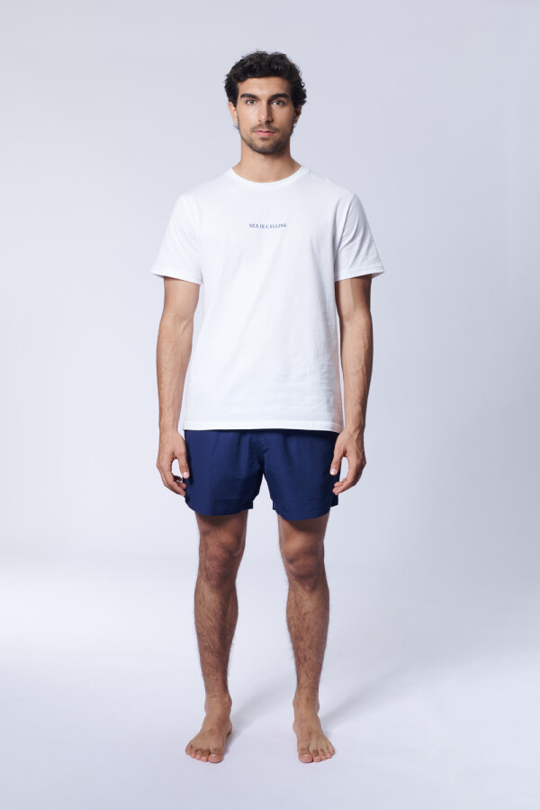 Short de Baño Liso Azul