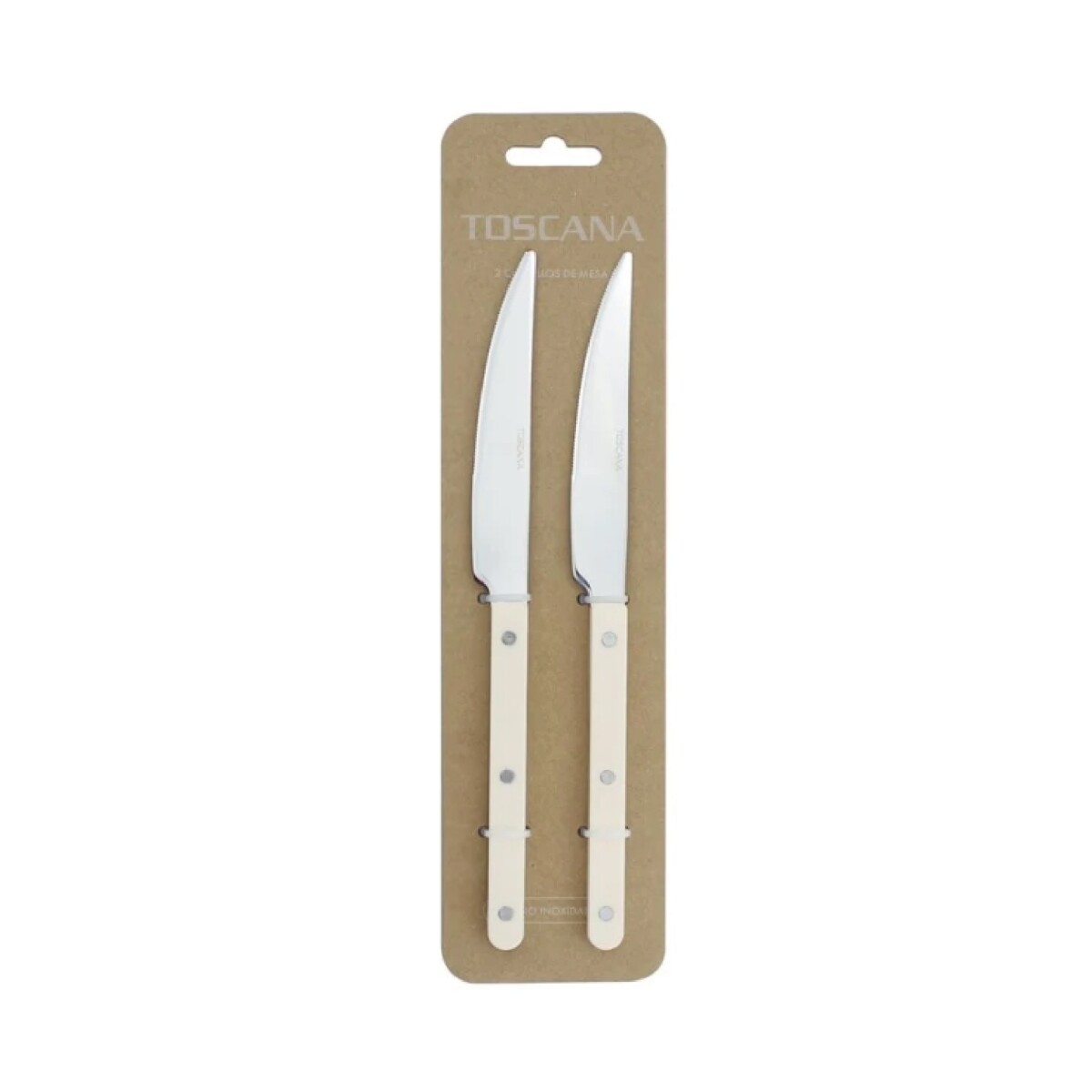 SET X2 CUCHILLO MESA 23CM AC MANGO BEIGE TOSCANA 