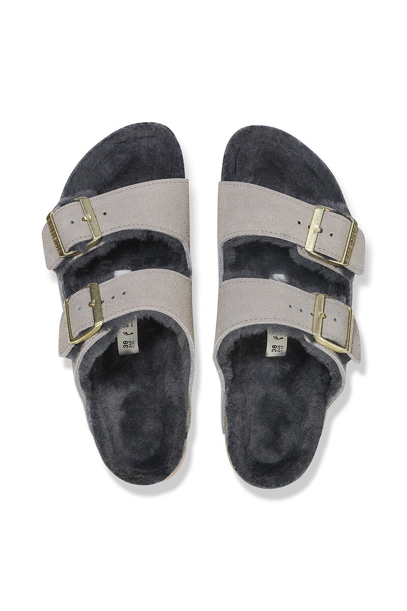 Sandalia Arizona Shearling Leve - Estrecho Stone Coin