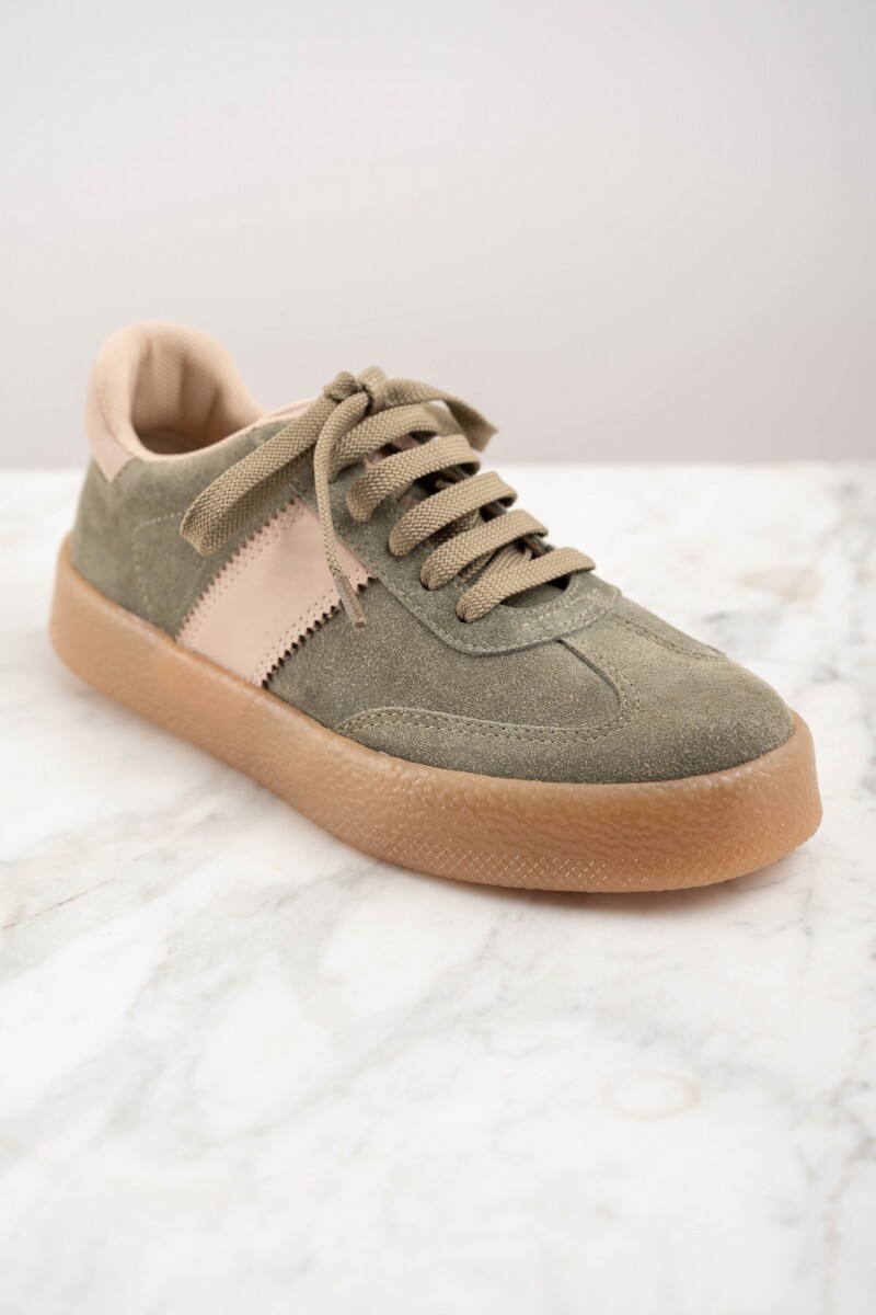 Zapatilla Combinada Oliva