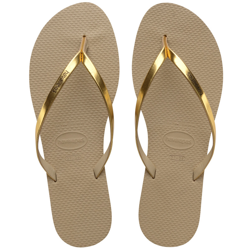 Sandalias de Mujer Havaianas You Metalic Beige Arena - Dorado Metalizado