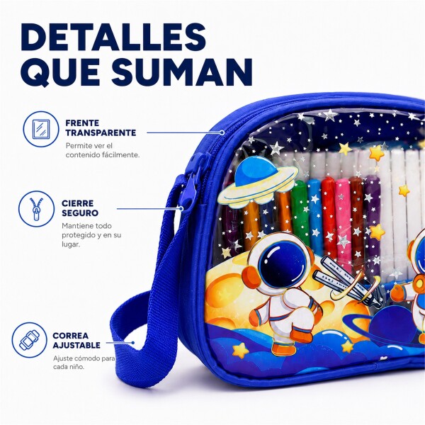 Set de Arte Infantil con Bolso 57 Piezas para Pintar y Dibujar Azul