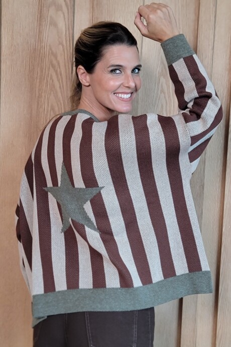 Buzo Universo Raya Chocolate y safari