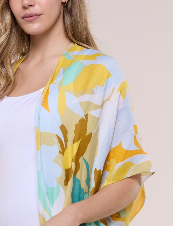 Kimono Flores MULTI/VERDE AGUA