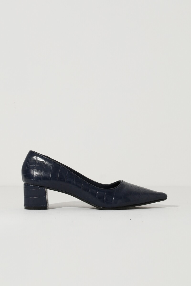 Zapato crocco con taco azul marino