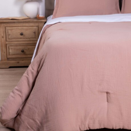 SET DE ACOLCHADO SUPER KING ALGODON-Y-POLIESTER MARRON COTTON GAUZE AVELLANA