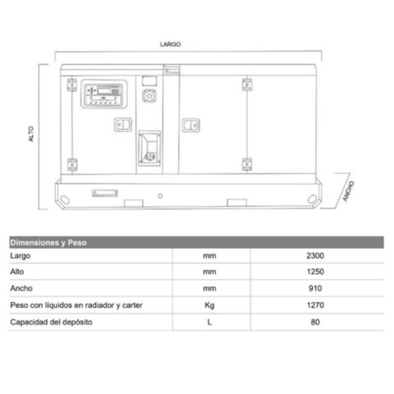GENERADOR 41 KVA CABINADO VCP-DP/KF ATS INTEGRADO GENERADOR 41 KVA CABINADO VCP-DP/KF ATS INTEGRADO
