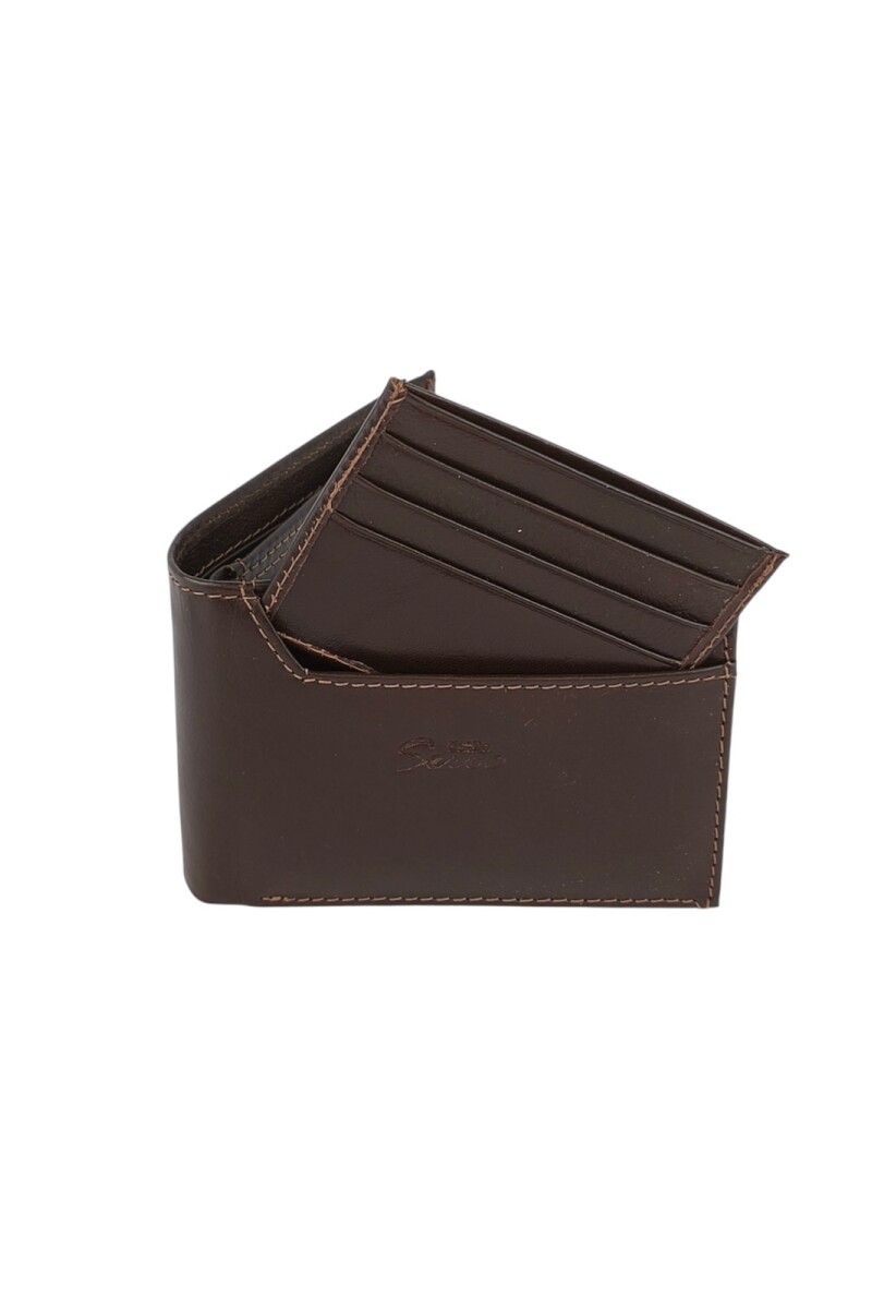 Billetera grande con tarjetero extraible Marron