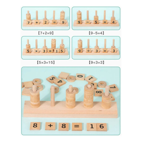 Juego Didáctico de Madera para Aprender Números Sc