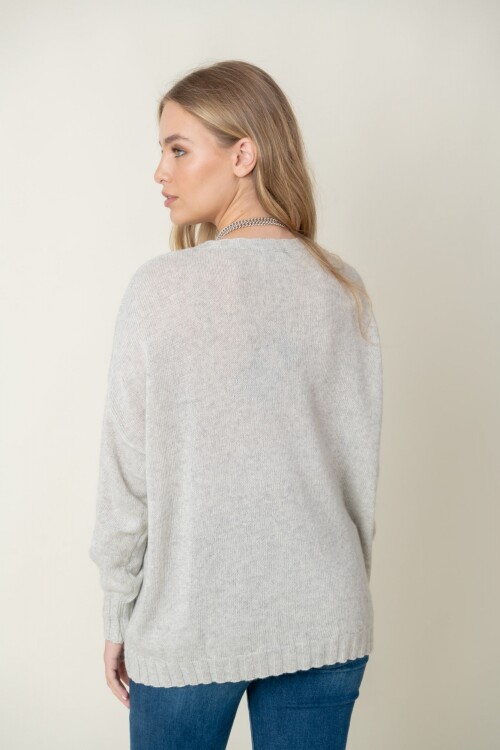 Sweater lana con bolsillos Gris