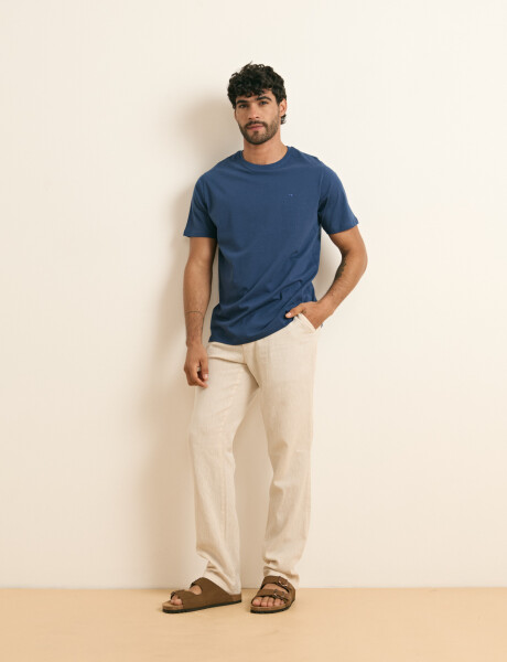 520658 T-SHIRT HARRINGTON LABEL Azul Piedra