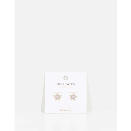 Aros De Estrella Con Cubic Dorado