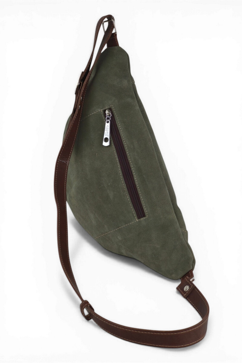 Riñonera Grande de Cuero Verde