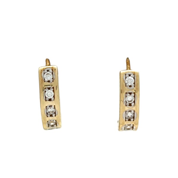 Caravanas Aros Zirconia y oro - Oro bajo - Zirconia- CA8148 conpiedra