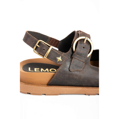 Sandalias De Doble Tira Con Talón Chocolate